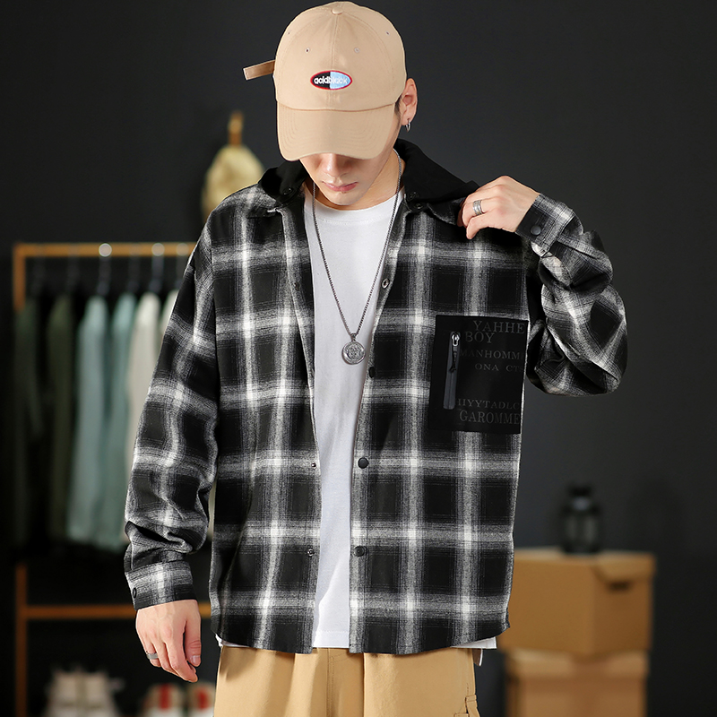 White Black HIP HOP Streetwear Korean Clothes Casual Brand Oversize Shirt Men Long Sleeve With HOODED 2020 Loose Spring Autumn, C147 d
White Black HIP HOP Streetwear Korean Clothes Casual Brand Oversize Shirt Men Long Sleeve With HOODED 2020 Loose Spring Autumn, C147 d