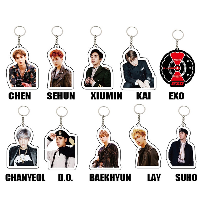 

KPOP EXO Keychain 5th Don't Mess Up My Tempo Chains Keyring Accessories Acrylic Key Ring Jewelry Gift for Women Men