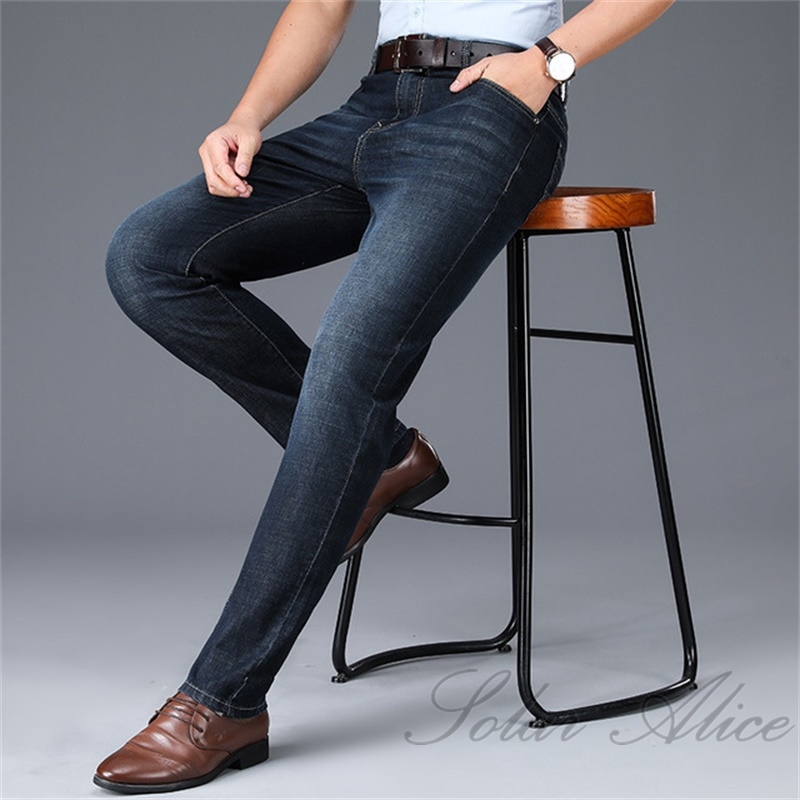 Free shipping 2020 men's spring and summer new straight jeans middle-aged high waist loose stretch business casual trousers, Black 
Free shipping 2020 men's spring and summer new straight jeans middle-aged high waist loose stretch business casual trousers, Black