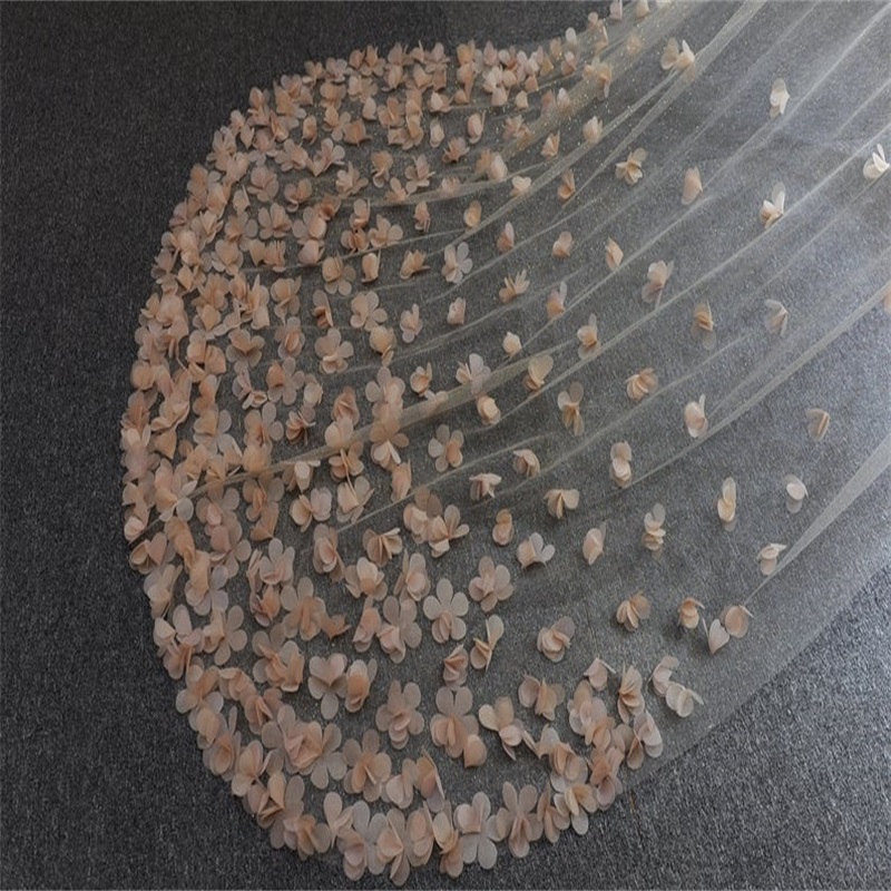 Luxury Wedding Veils Chic Hand Made Flower Newest Three Meters Long Veils Hot Sale One Layers Cathedral Length Bridal Veil