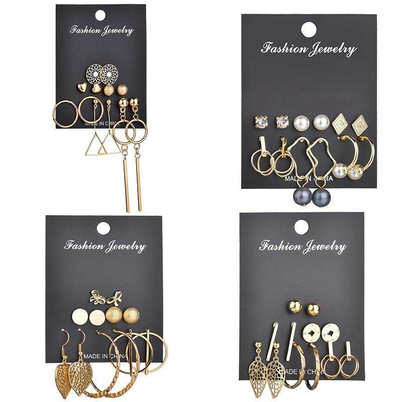 6pairs/set New Gold Combination Suit Stud Earrings Metal wind Tassel Earrings Irregular Ear Circle Suit Joker Ear Jewelry
6pairs/set New Gold Combination Suit Stud Earrings Metal wind Tassel Earrings Irregular Ear Circle Suit Joker Ear Jewelry