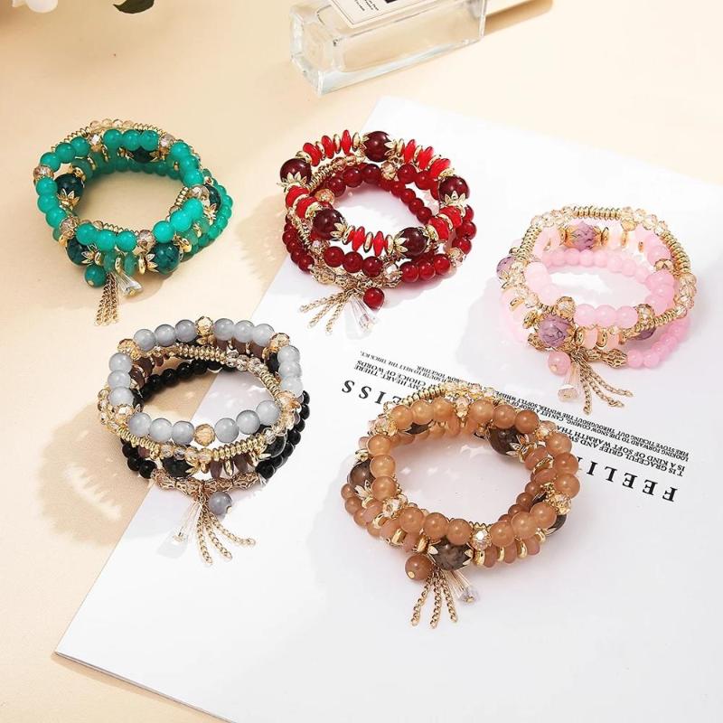 4Pcs/Set Bohemian Fashion Jewelry MutiLayer Beads Bracelets & Bangles for Women Elastic Strand Pulseras Mujer Femme Bijouterie
4Pcs/Set Bohemian Fashion Jewelry MutiLayer Beads Bracelets & Bangles for Women Elastic Strand Pulseras Mujer Femme Bijouterie