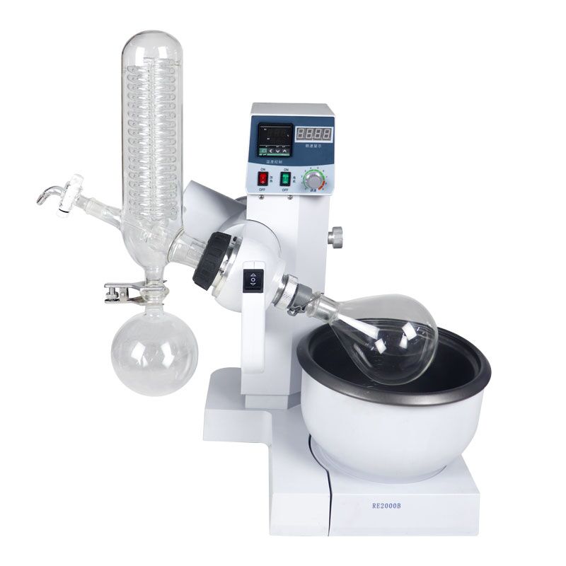 ZZKD Lab Supplies 2L Rotary Evaporator Rotavap with Digtal Lift Water Bath 0-120rpm 110V For Vacuum Distillation