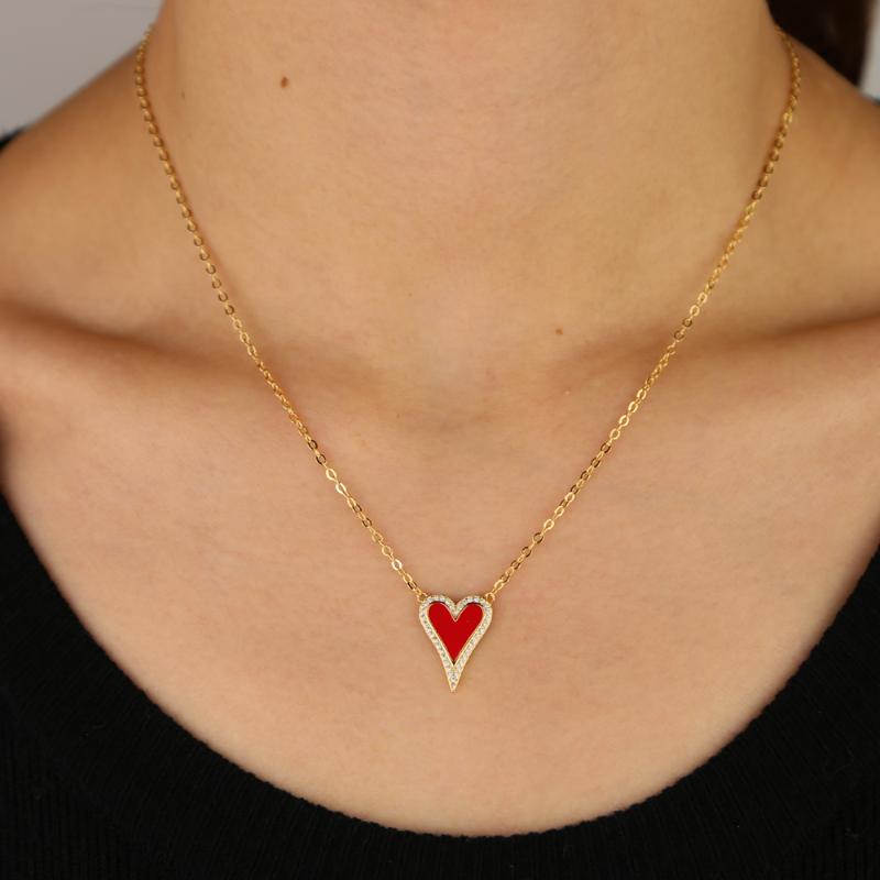 Delicate shiny pave cz white red black cute heart Shape pendant necklace for women girl lovely charm mother day jewelry gift
Delicate shiny pave cz white red black cute heart Shape pendant necklace for women girl lovely charm mother day jewelry gift