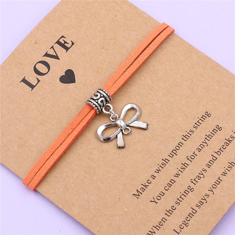 Make a wish Ancient Silver Color Bow Adjustable Bracelet Round Handmade Woven Bracelet Simple Fashion Women Jewelry Gifts
Make a wish Ancient Silver Color Bow Adjustable Bracelet Round Handmade Woven Bracelet Simple Fashion Women Jewelry Gifts