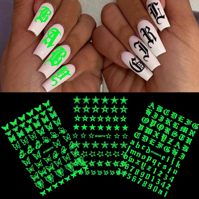 Halloween Theme Luminous Nail Sticker 3D Effect Butterfly Leaf Flower Design Transfer Decals Nail Art Decoration Manicures Tips, 2pcs random send
Halloween Theme Luminous Nail Sticker 3D Effect Butterfly Leaf Flower Design Transfer Decals Nail Art Decoration Manicures Tips, 2pcs random send