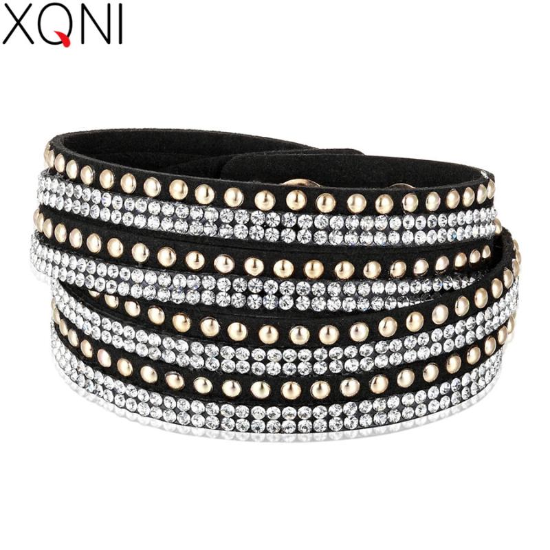 XQNI PU Leather Bracelet For Men/Women Bracelet New Design Rhinestone Double Layer Black/White Color Unisex Jewelry Accessories
XQNI PU Leather Bracelet For Men/Women Bracelet New Design Rhinestone Double Layer Black/White Color Unisex Jewelry Accessories