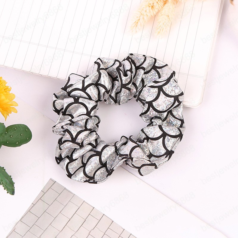 New Glitter Colorful Hair Scrunchies Women Elastic Hair Bands Girls Headwear Bright Color Silk Ponytail Holder Hair Tie Accessories