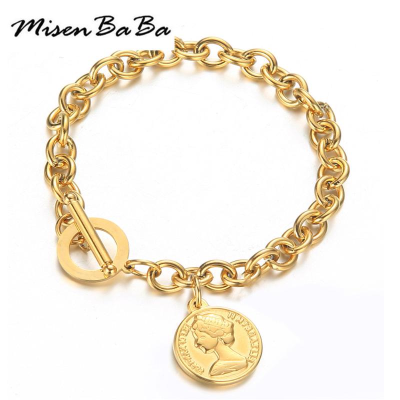 Trendy Stainless Steel Beauty Heads Round Tag Charms Bracelet For Women Bohemia Beach Chain & Link Bracelet Jewelry, Golden;silver
Trendy Stainless Steel Beauty Heads Round Tag Charms Bracelet For Women Bohemia Beach Chain & Link Bracelet Jewelry, Golden;silver