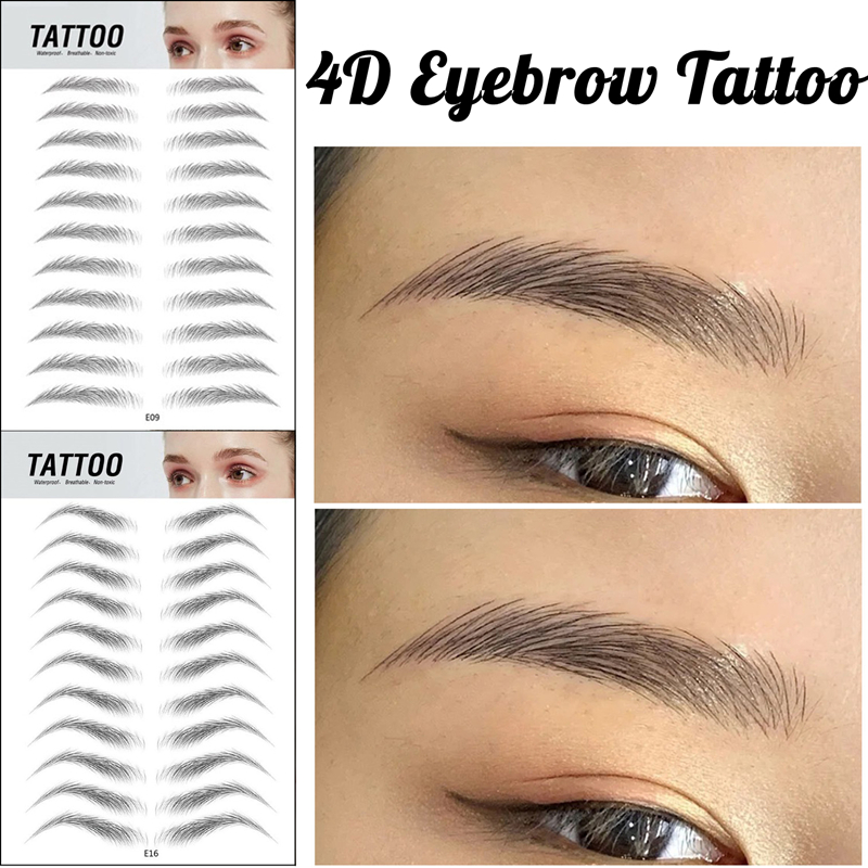 4D Eyebrow Tattoo Sticker Hair-Like False Eyebrows Waterproof Long Lasting Water Transfer Eye Brow Stickers Makeup Cosmetics от DHgate WW