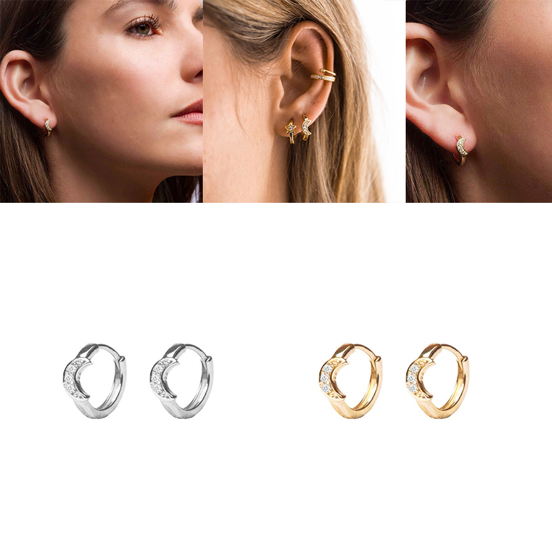 Luxury 925 Sterling Silver INS Moon Piercing Pendientes Stud Earrings For Wedding Anniversary Party Cute Studing Earring
Luxury 925 Sterling Silver INS Moon Piercing Pendientes Stud Earrings For Wedding Anniversary Party Cute Studing Earring