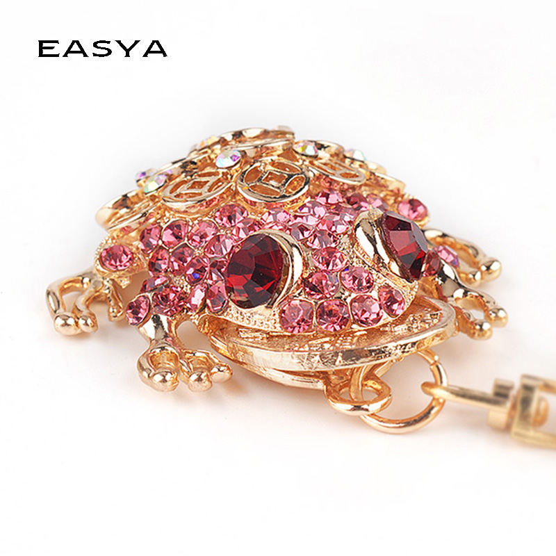 EASYA Luxury Shining Red Rhinestone Eyes Toad Coin Key Chains Crystal Pendant Car Keychain Metal Keyring Holder CHY-2417
EASYA Luxury Shining Red Rhinestone Eyes Toad Coin Key Chains Crystal Pendant Car Keychain Metal Keyring Holder CHY-2417