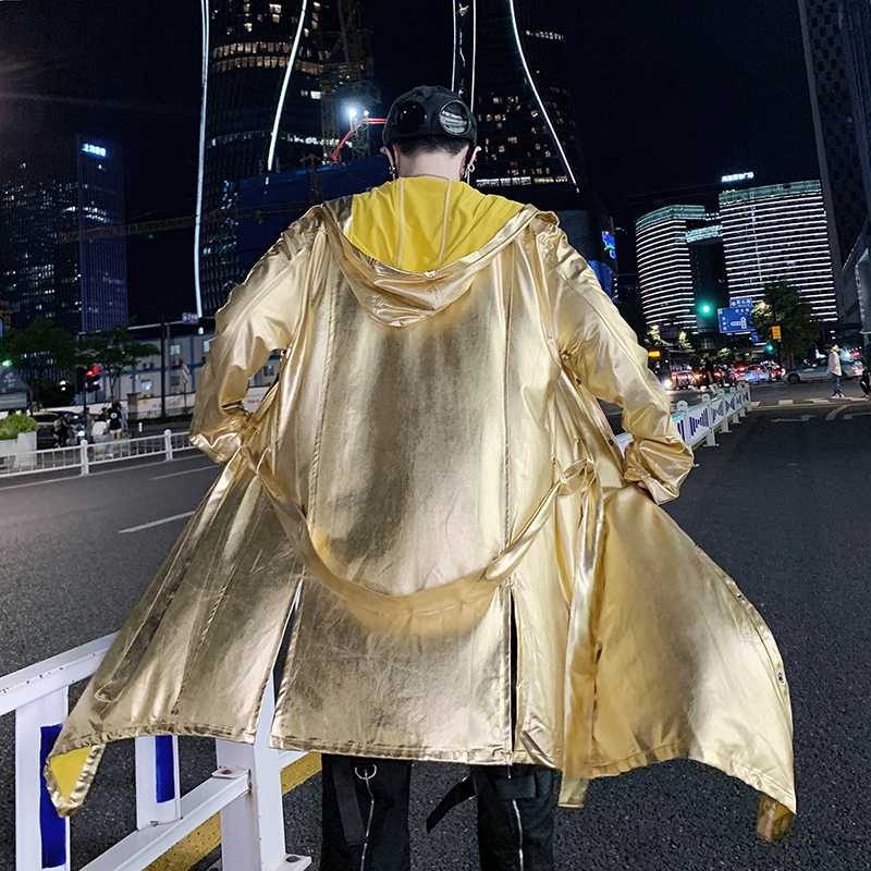 Mens Long Trench Jacket and Gold Overcoats with Hood for Korean Fashion Hip Hop Streetwear Gothic Swallowtail Design Windbreaker
Mens Long Trench Jacket and Gold Overcoats with Hood for Korean Fashion Hip Hop Streetwear Gothic Swallowtail Design Windbreaker
