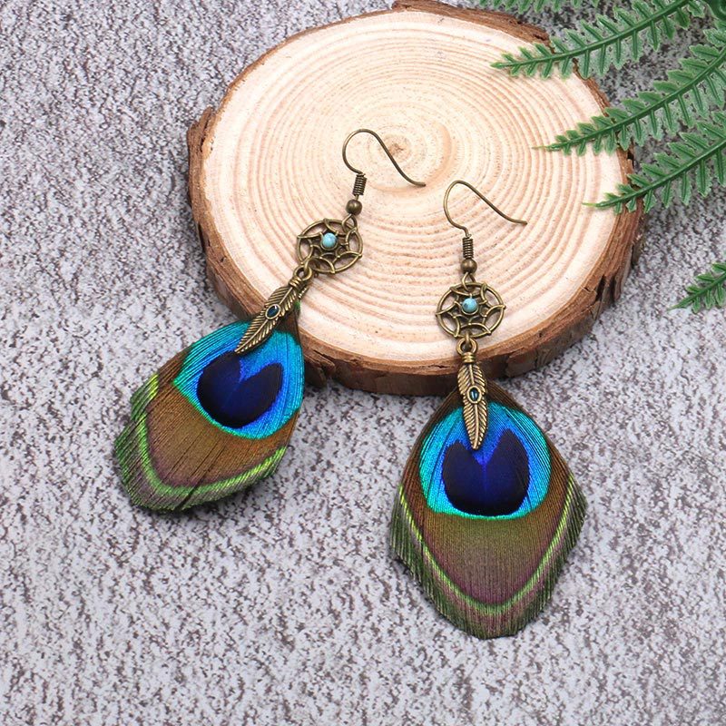 Amader Vintage Leaves Peacock Feather Dangle Earrings For Women Accessories Dream Dreamcatcher Bohemia Statement HQEF1480
Amader Vintage Leaves Peacock Feather Dangle Earrings For Women Accessories Dream Dreamcatcher Bohemia Statement HQEF1480