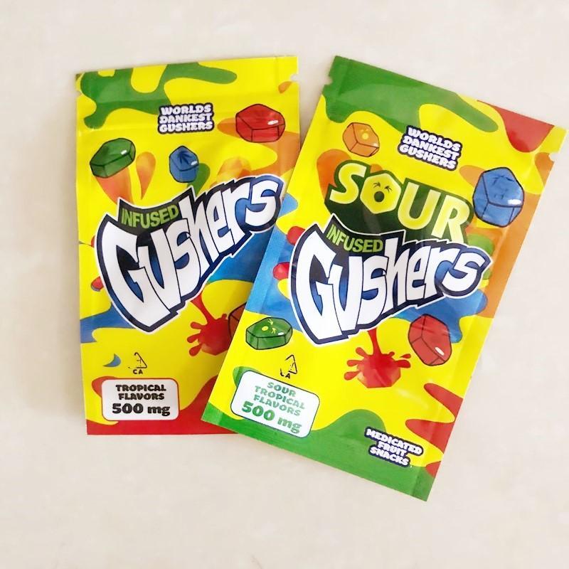 Empty Sour Gushers Exotics Edible Bag 500mg Childproof mylar Bags Smell Proof Gummies Medibles Package for Dry Herb Tobacco Retail
Empty Sour Gushers Exotics Edible Bag 500mg Childproof mylar Bags Smell Proof Gummies Medibles Package for Dry Herb Tobacco Retail