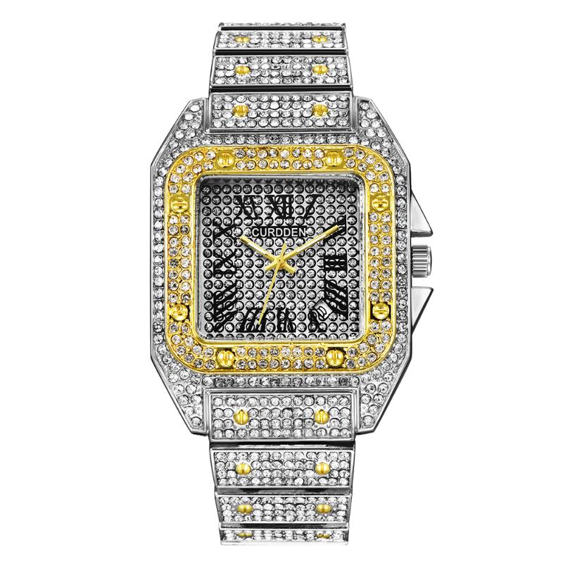 Wristwatches CURDDEN Watches Mens Fashion Diamond Alloy Band Calendar Quartz Watch Gold Designer Montres De Marque Luxe
Wristwatches CURDDEN Watches Mens Fashion Diamond Alloy Band Calendar Quartz Watch Gold Designer Montres De Marque Luxe