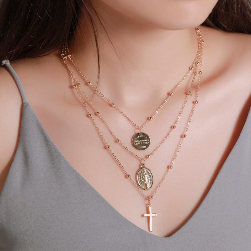 ABDOABDO Layered Stainless Steel Cross Necklace Three-Layer Nameplate Necklace Pendant Chain Gold Initial Teacher Gift
ABDOABDO Layered Stainless Steel Cross Necklace Three-Layer Nameplate Necklace Pendant Chain Gold Initial Teacher Gift
