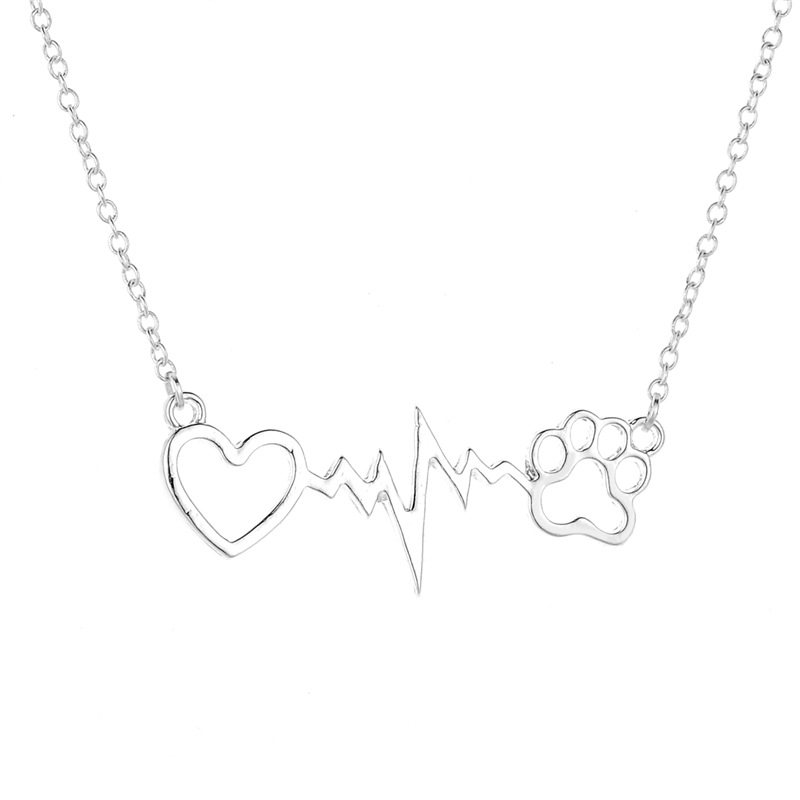 5pcs heart necklace dog lover gift