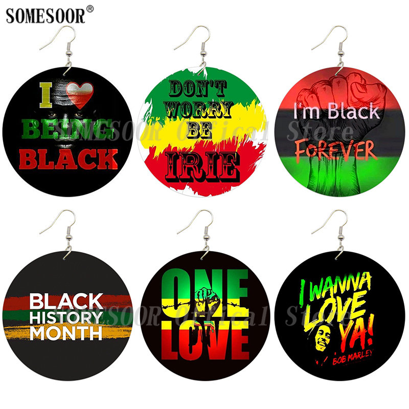 SOMESOOR One Love YA Black History Forever Wooden Drop Earrings Melanin Power Fist Designs Printed Wood Dangle For Women Gifts
SOMESOOR One Love YA Black History Forever Wooden Drop Earrings Melanin Power Fist Designs Printed Wood Dangle For Women Gifts