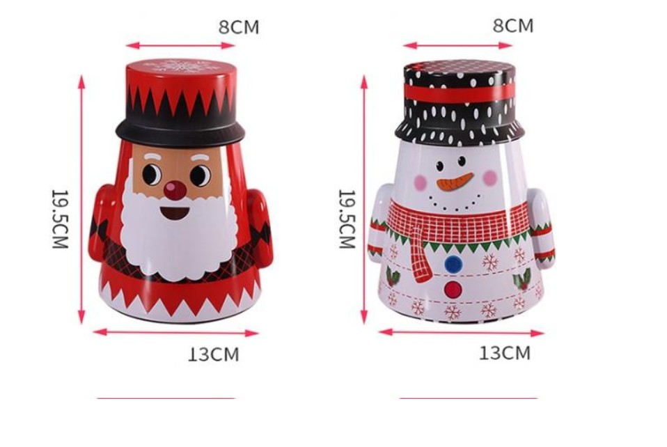 Christmas Decorations 1pc Tumbler Iron Candy Box Storage Cookie Holder For Family