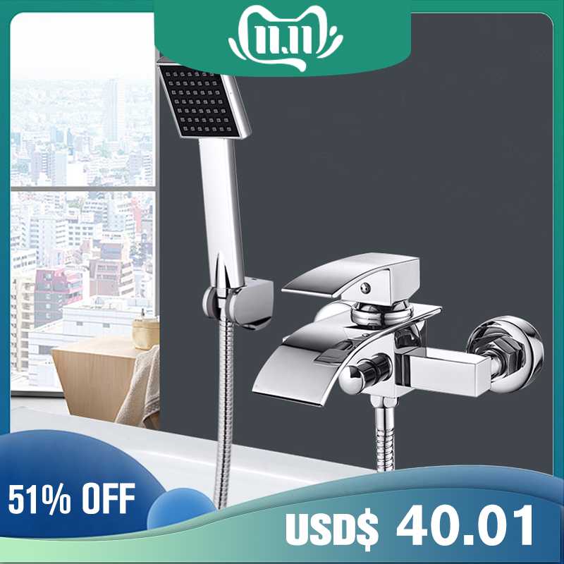 Quyanre Chrome Waterfall Bathtub Faucet Wall Mount Waterfall Hot Cold Water Mixer Tap Bath Shower Faucet Tap Robinet Baignoire
Quyanre Chrome Waterfall Bathtub Faucet Wall Mount Waterfall Hot Cold Water Mixer Tap Bath Shower Faucet Tap Robinet Baignoire