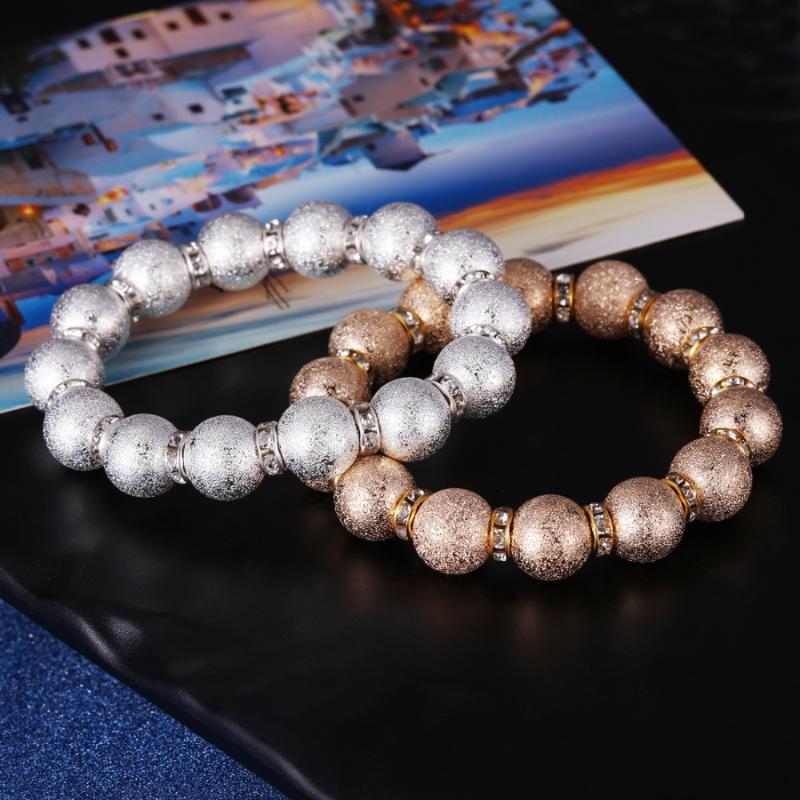 Fashion Round Beads Bracelet For Women New Design Matte Frosted Copper Beads Bracelet Statement Jewelry
Fashion Round Beads Bracelet For Women New Design Matte Frosted Copper Beads Bracelet Statement Jewelry