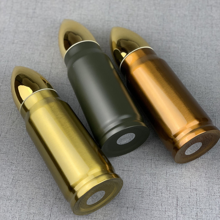 Bullet Shape Bottles Thermos Stainless Steel Vacuum Cup Military Missile Cup Tea Coffee Drinking Mug 350ml Flasks Bottle Drinkware HHE1342, Other