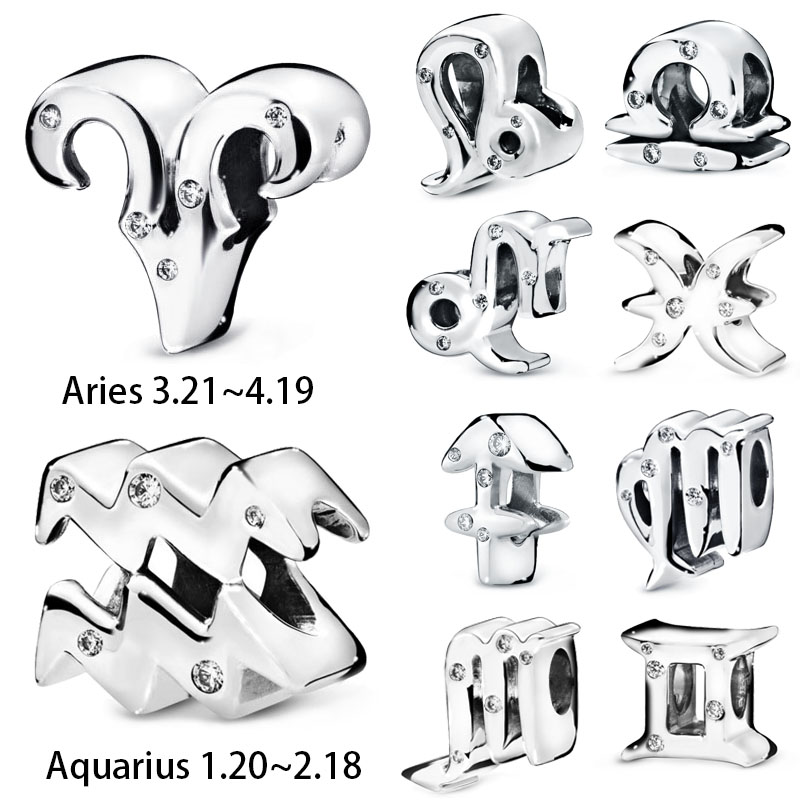 2020 Winter 925 Sterling Silver Beads Sparkling Zodiac Charms fit Original European Bracelets Necklaces Women DIY Jewelry
2020 Winter 925 Sterling Silver Beads Sparkling Zodiac Charms fit Original European Bracelets Necklaces Women DIY Jewelry