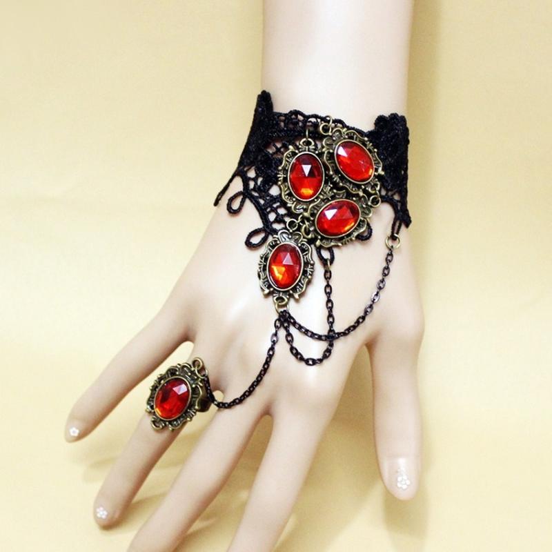 European and American Popular Vampire Gothic Retro Black Lace Female Bracelet with One Chain Accessories
European and American Popular Vampire Gothic Retro Black Lace Female Bracelet with One Chain Accessories