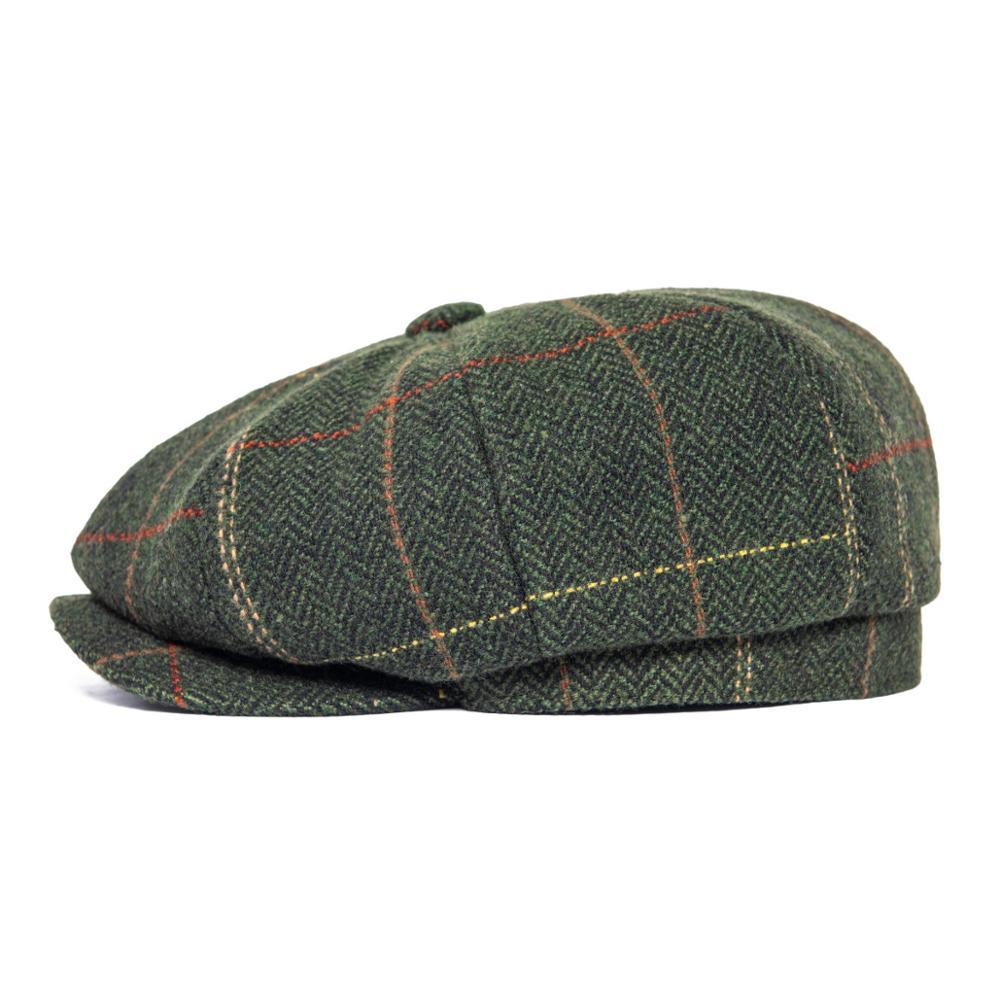 FEINION Newsboy Cap for Men Women 50% Wool Tweed Flat Caps Herringbone Cabbies Driver Hat Green Yellow 068 T200911
