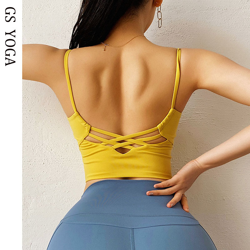 Women Sexy Cross Strap Workout Gym Bras Wireless Padded Fitness Yoga Bras Push Up Athletic Sport Brassiere top workout, Yellow
Women Sexy Cross Strap Workout Gym Bras Wireless Padded Fitness Yoga Bras Push Up Athletic Sport Brassiere top workout, Yellow