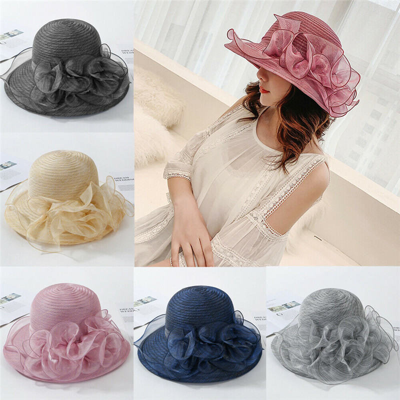 Women Wide Brim Sun Hats Vintage Ruffles Floral Wedding Party cap Elegant Lady Fashion Beach Sunscreen Floppy hat, Black
Women Wide Brim Sun Hats Vintage Ruffles Floral Wedding Party cap Elegant Lady Fashion Beach Sunscreen Floppy hat, Black