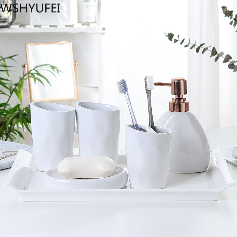 Nordic Simple dumb white ceramic Bathroom Accessories Set bathroom suite Couple mouthwash cup decoration Supplies
Nordic Simple dumb white ceramic Bathroom Accessories Set bathroom suite Couple mouthwash cup decoration Supplies
