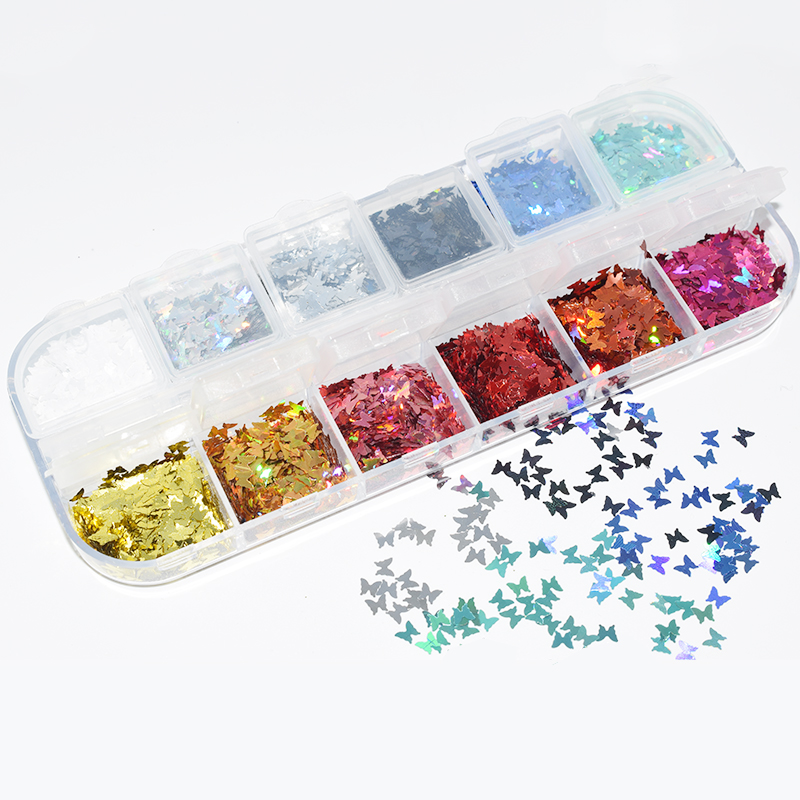 12 Grids Butterfly Shape Nail Flakes 3D Laser Glitter Bow Tie Sequin DIY Manicure Tips Decor Nail Art Decorations
12 Grids Butterfly Shape Nail Flakes 3D Laser Glitter Bow Tie Sequin DIY Manicure Tips Decor Nail Art Decorations