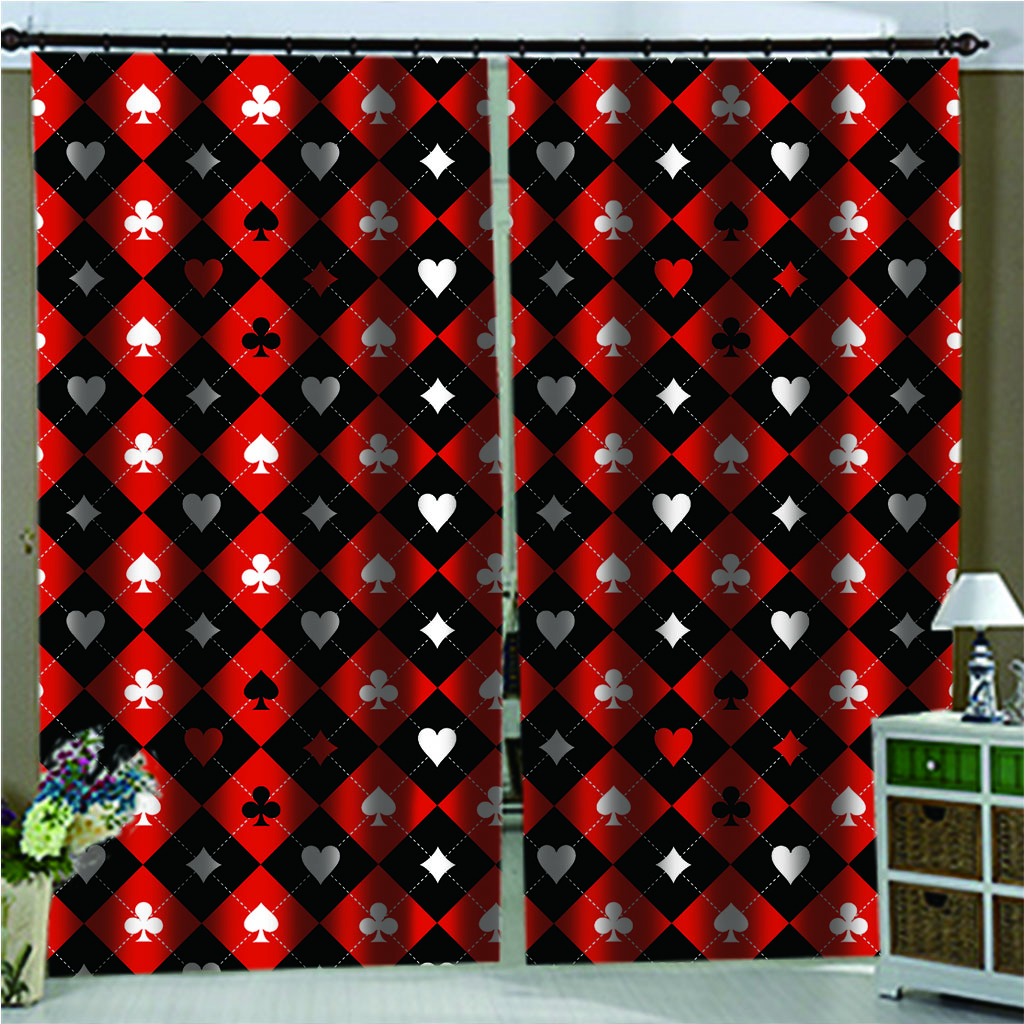 Curtains Decoration European 3D Curtains For Living room Blackout Red and black checkered poker pattern room Bedroom, Blue
Curtains Decoration European 3D Curtains For Living room Blackout Red and black checkered poker pattern room Bedroom, Blue