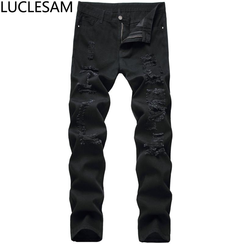 Mens Distressed Jeans Male Ripped Hole Straight Denim Pants Hip Hop Streetwear High Waist Trousers Men Black Vintage Casual Jean
Mens Distressed Jeans Male Ripped Hole Straight Denim Pants Hip Hop Streetwear High Waist Trousers Men Black Vintage Casual Jean