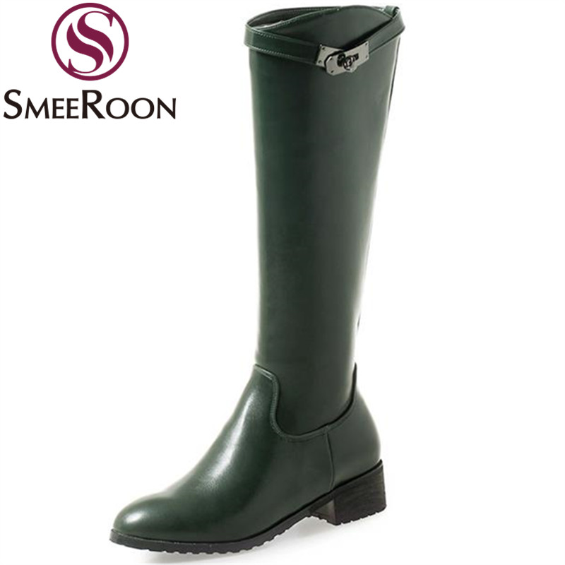 Smeeroon knee high boots woman concise round toe thick med heels fashion boots skid resistance women's shoes solid winter, Black
Smeeroon knee high boots woman concise round toe thick med heels fashion boots skid resistance women's shoes solid winter, Black