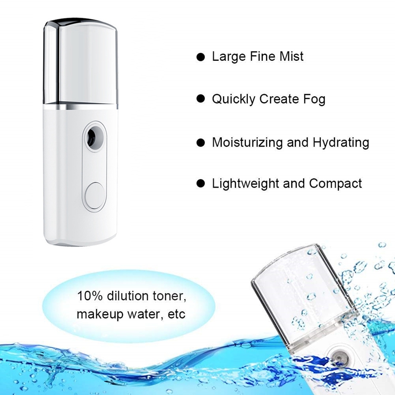 Nano Facial Mister Portable Small Air Humidifier USB Rechargeable 20ML Handheld Water Meter Ultrasonic Mist Spray286E4151916