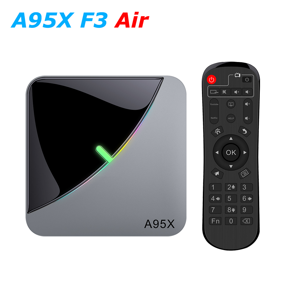 Android 9.0 Tv Box RGB Light Amlogic S905X3 USB3.0 1080P H.265 4K 60fps Youtube A95X F3 Air 8K Media palyer
Android 9.0 Tv Box RGB Light Amlogic S905X3 USB3.0 1080P H.265 4K 60fps Youtube A95X F3 Air 8K Media palyer
