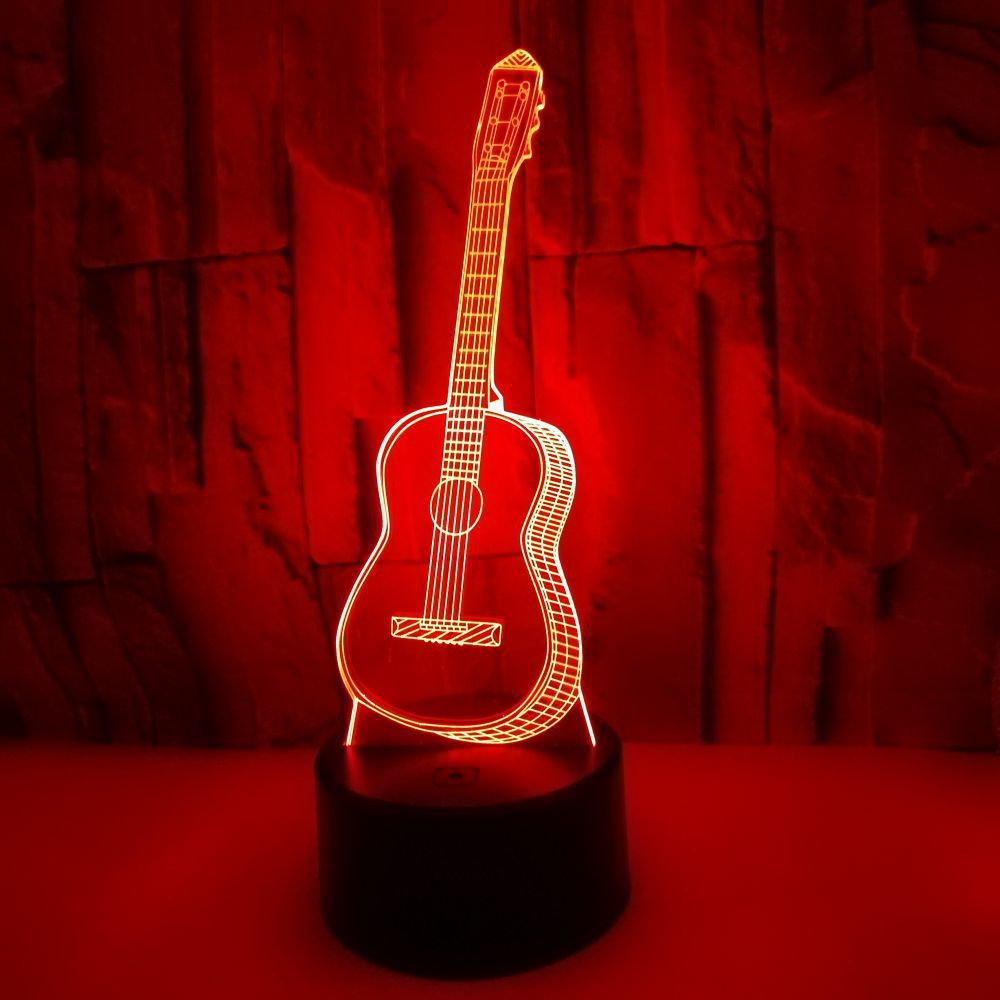 3D Night Lights LED Lamp 3D Illusion Night Lights 3W Guitar 7 Colors Changing for Wedding Christmas bedroom living room art decor