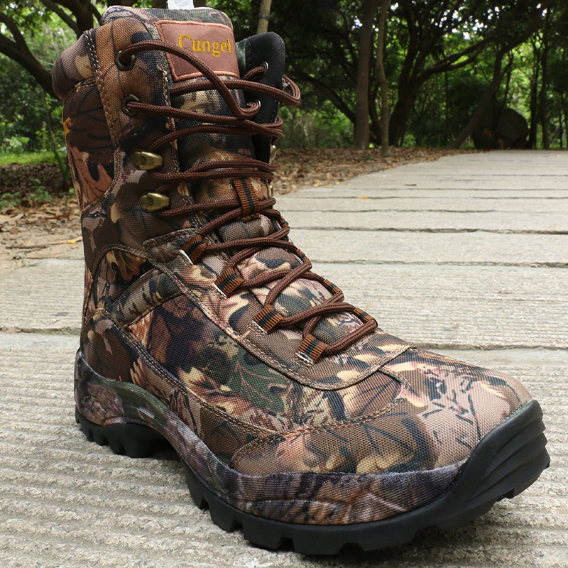Hiking Boots Men's Camouflage Botas Militares High-top Waterproof Hunting Boots Non-slip Shock-Absorbing Mountain Climbing LJ200916
