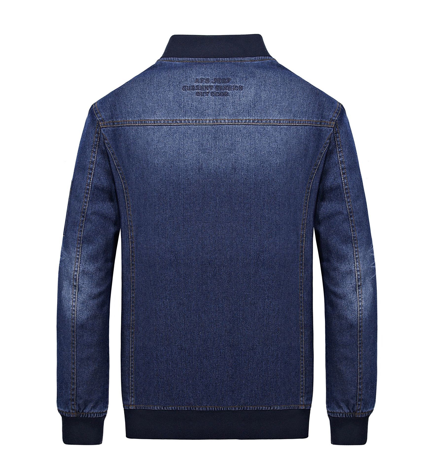 New Men 80s O-neck Denim Jacket Fashion Mens cotton Jean Jackets high-grade Coat Trendy Outwear Male Cowboy Clothes S-4XL 200919