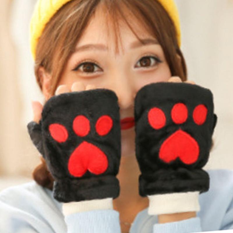 2020 Woman Winter Lovely Warm Cashmere Girl Sweet Cute Bear Plush Claw Footprint Soft Thermal Fingerless Half Gloves Mittens
2020 Woman Winter Lovely Warm Cashmere Girl Sweet Cute Bear Plush Claw Footprint Soft Thermal Fingerless Half Gloves Mittens