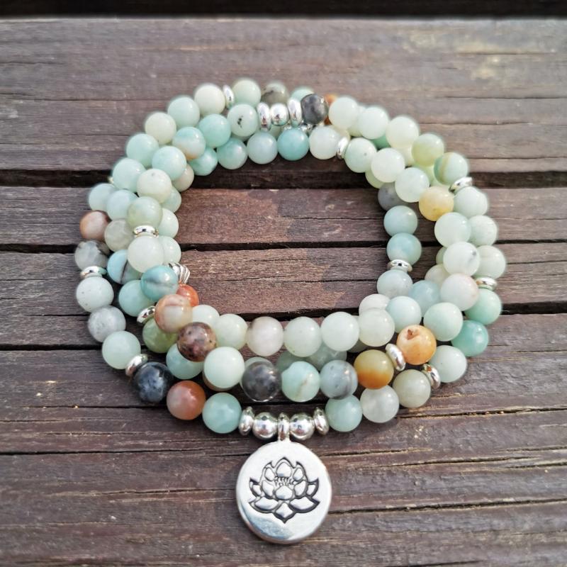 Fashion Women`s bracelet Natural Matte Frosted Amazonite beads with Lotus OM Buddha Charm Yoga Bracelet 108 mala necklace
Fashion Women`s bracelet Natural Matte Frosted Amazonite beads with Lotus OM Buddha Charm Yoga Bracelet 108 mala necklace