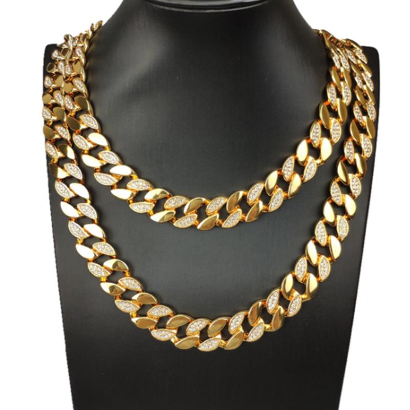 Hip hop 20/24/30 inch cuban chain necklace link iced out chain rhinestone men's golden jewelry
Hip hop 20/24/30 inch cuban chain necklace link iced out chain rhinestone men's golden jewelry