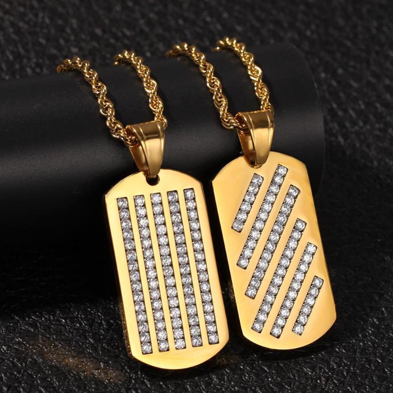 Stainless steel Micro Paved Dog Tag Geometric Pendant Necklace For Men Hip Hop Fashion Jewelry Gift
Stainless steel Micro Paved Dog Tag Geometric Pendant Necklace For Men Hip Hop Fashion Jewelry Gift