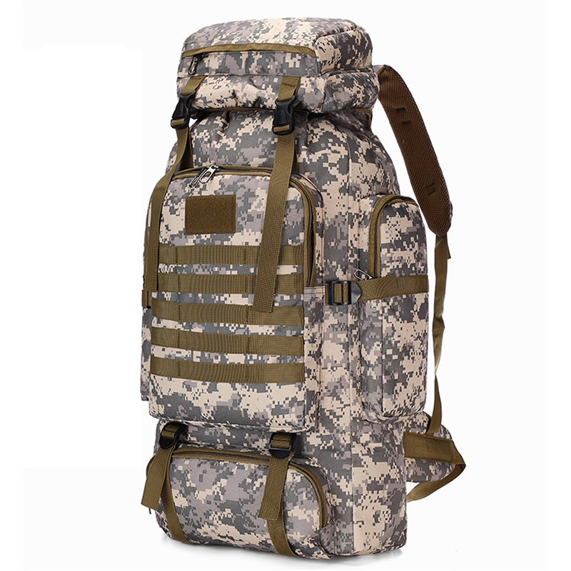 Big Capacity Waterproof Camo Tactical Backpack Hiking Camping Backpack Travel Rucksack Outdoor Sports Climbing Bag 80L, Khaki
Big Capacity Waterproof Camo Tactical Backpack Hiking Camping Backpack Travel Rucksack Outdoor Sports Climbing Bag 80L, Khaki