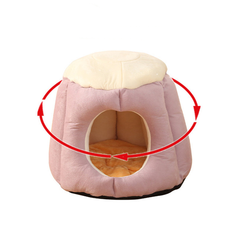 Soft Foldable Cat Kitten House Warm Soft Winter Cotton Pet Dog Cat Bed Kennel Tent Cozy Nest For Small Dogs Pet Supply