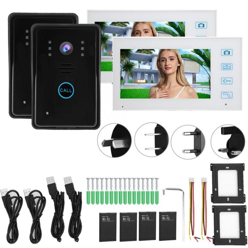 7in TFT 2V2 2.4G Wireless Video Intercom Doorbell Night Vision 0.3MP Camera Waterproof Door Phone 100-240V
7in TFT 2V2 2.4G Wireless Video Intercom Doorbell Night Vision 0.3MP Camera Waterproof Door Phone 100-240V