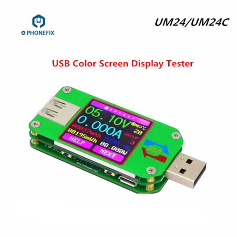 UM24C Color LCD Display Voltage Current Meter UM24 USB Tester Voltmeter Ammeter Battery Charge Measure Cable Impedance
UM24C Color LCD Display Voltage Current Meter UM24 USB Tester Voltmeter Ammeter Battery Charge Measure Cable Impedance